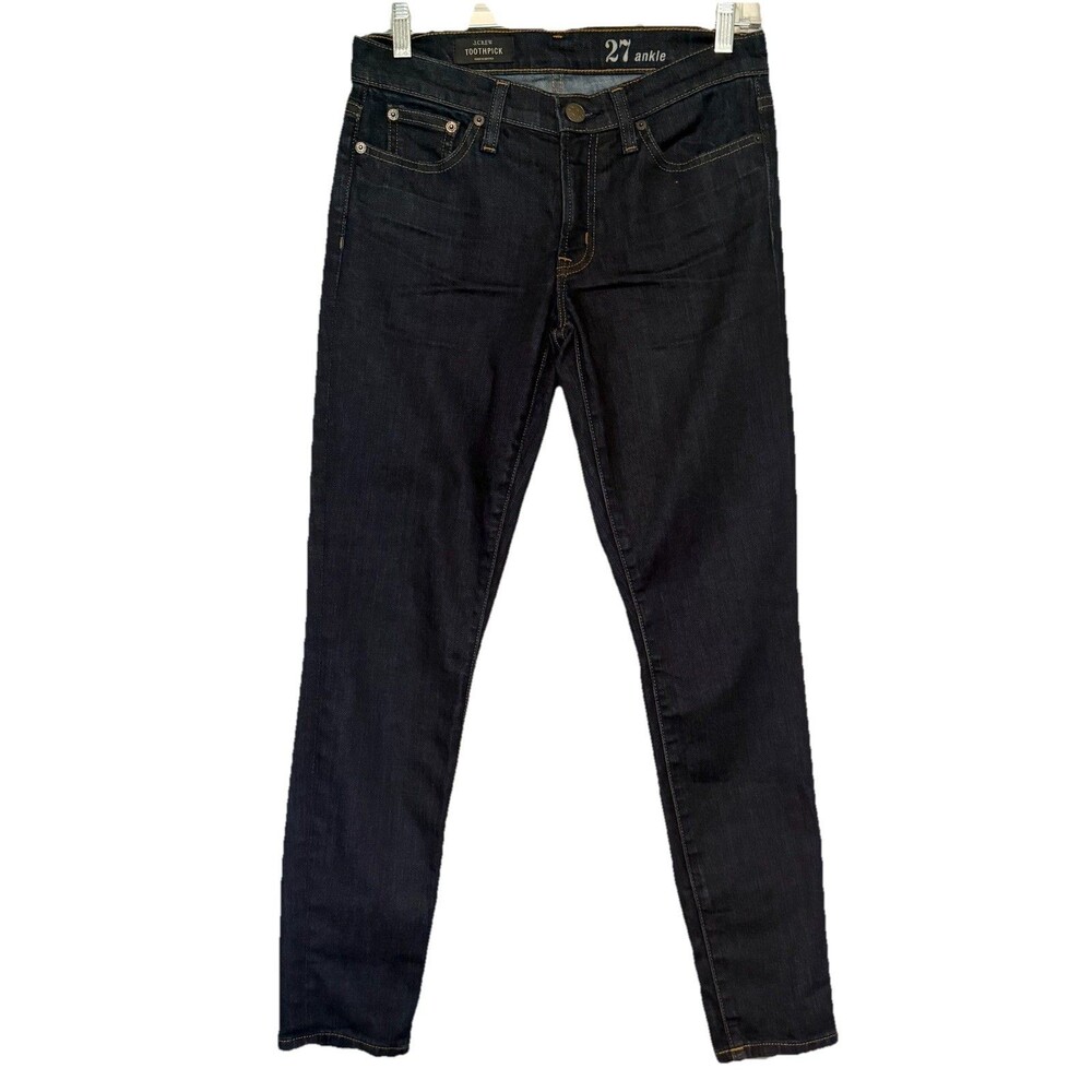 J. Crew Toothpick Skinny Jeans Sz 27 Ankle Dark Blue Stretch EUC